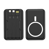 Batterie externe magnétique portable 10 000 mAh 15 W, chargeur rapide sans fil universel Apple/Android avec câble intégré.