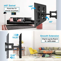 Support mural réglable pour TV, pour écran TV de 32 à 70 pouces, support TV flottant, inclinaison pivotante, support TV horizontal