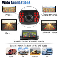 ESSGOO Caméra de Recul Sans Fil 5G WIFI pour Téléphone Android iPhone Voiture IP67 Étanche Angle Large de 120° 1080P pour Camion, Remorque, Camping-Car, Van