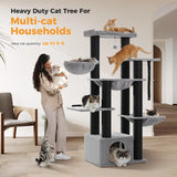Gros arbre à chat pour chats de grande taille tour à chat robuste avec plusieurs niveaux maison à chat arbre d'escalade avec hamac 11 poteaux en Sisal grand perche