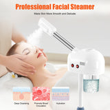 Vaporisateur facial à l'ozone 750 ml, hauteur réglable, rotation à 360°, appareil de soin du visage mobile pour salon de beauté et spa, blanc/noir