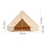 SucceBuy – tente cloche en toile, 4 saisons, 9,8 pieds, yourte, pour le Camping, avec poêle, Jack, respirante, peut contenir jusqu'à 4 personnes