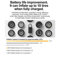 Xiaomi Mijia Compresseur à Air Portatif 2/2D, Gonfleur Pneus Voiture 150PSI (10.5 Bars) avec Lumière LED, 3 Embouts de Gonflage, Electrique Pompe pour Vélo, Moto, Balle