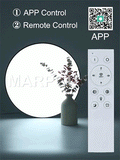 MARPOU LED plafonnier 80W 50W moderne Dimmable lampe intelligente avec télécommande plafonnier pour salon salle de bain cuisine
