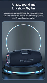 Haut-parleurs sans fil Zealot S78 100W, technologie DSP, lumière de rêve, haut-parleur de subwoofer portable extérieur, double appairage, 24000mAh.