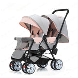 STOCK ue poussettes jumeaux Double enfants deux sièges poussettes chariot pliable vente en gros bébé poussette sièges avant et arrière