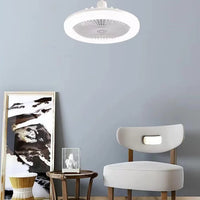 Ventilateur de plafond encastré avec éclairage et télécommande, ventilateur de plafond moderne à intensité variable pour salon et salle à manger