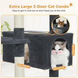 Grand arbre et tour pour chats d'intérieur, avec postes à gratter recouvertes de Sisal, hamac spacieux, perchoirs rembourrés et condos, jouets pour chats