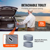 SucceBuy Toilettes portables pour camping Porta Pot avec seau intérieur amovible de 1,3 G Toilettes de voyage pour voyage de camping en plein air