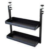 Étagère de bureau à pince, organisateur d'étagères d'angle à 2 niveaux, au-dessus ou sous la table, noir