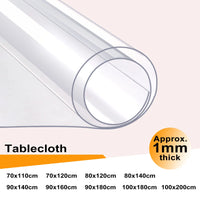 Film de Table Rectangulaire Transparent en PVC Transparent, Nappe Imperméable, Décoration de Noël, Couverture de Protection Haute Brillance, 1mm