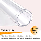 Film de Table Rectangulaire Transparent en PVC Transparent, Nappe Imperméable, Décoration de Noël, Couverture de Protection Haute Brillance, 1mm