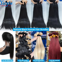 YOCYTU 20 20 20 Pouces Tissage Cheveux Humains 1/3/4 PCS Lot de Tissage Cheveux Humain 12A Tissage Naturel Brésilien Haut Qualité Meche Tissage Humain Hair Raw Hair Bundles 100% Human Hair Livraison 3 Jours France