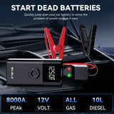 Démarreur de saut de voiture 4 en 1, 8000a, pompe à Air 150psi, Booster de batterie de voiture, dispositif de démarrage du moteur, compresseur d'air pour pneus, batterie externe