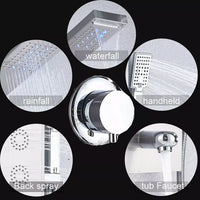 Cascade de pluie LED panneau de douche noir colonne de douche tour écran numérique TEMP mitigeur pulvérisation Bidet douche mitigeur robinet