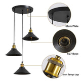 Suspension industrielle vintage à 3 lumières, design Edison en métal, lustre suspendu en métal noir, douille E27 pour plafonnier de cuisine