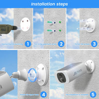 ANRAN 2K caméra de sécurité solaire 3/5MP extérieur sans fil 2.4G WIFI caméra batterie caméra projecteur couleur Vision nocturne ne peut pas ajouter NVR