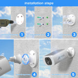 ANRAN 2K caméra de sécurité solaire 3/5MP extérieur sans fil 2.4G WIFI caméra batterie caméra projecteur couleur Vision nocturne ne peut pas ajouter NVR