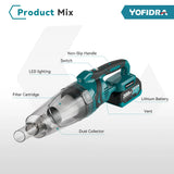 Aspirateur électrique sans fil multifonction YOFIDRA 1500W, outil portatif pour le nettoyage de la neige et de la poussière, compatible avec les batteries Makita.
