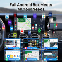 CarlinKit Android 13 LED AI Box, boîtier multimédia intelligent pour voiture, CarPlay sans fil, Android Auto sans fil, puce Qualcomm, carte SD extensible jusqu'à 512 Go