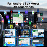 CarlinKit Android 13 LED AI Box, boîtier multimédia intelligent pour voiture, CarPlay sans fil, Android Auto sans fil, puce Qualcomm, carte SD extensible jusqu'à 512 Go