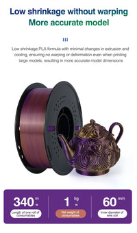 KEEPANG – Filament d'imprimante 3D PLA en soie, 5KG, Filaments de couleurs simples/doubles/Triples, 2.2LBS, 1KG/rouleau, 1.75mm ± 0.02MM, matériau d'impression 3D