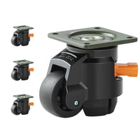 SucceBuy Lot de 4 roulettes pivotantes robustes avec poignée et pieds réglables en hauteur pour établi ou machine