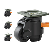 SucceBuy Lot de 4 roulettes pivotantes robustes avec poignée et pieds réglables en hauteur pour établi ou machine