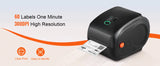 SucceBuy 300DPI imprimante d'étiquettes thermiques Bluetooth reconnaissance automatique d'étiquettes prise en charge Windows/Mac/Android pour les paquets d'expédition 4x6