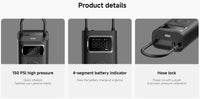 Nouveau Xiaomi Mijia Portable compresseur d'air 2 / 2D / 2PRO, pompe à Air 2, gonfleur numérique intelligent de détection de pression des pneus pour vélo de voiture