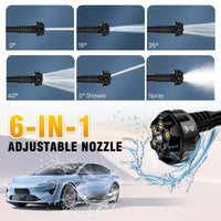 BRIEFNESS-Lave-auto haute pression sans fil 6 en 1, buse réglable, tuyau de 5m, nettoyeur portable, outil pour livres