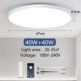 MARPOU LED plafonnier 80W 50W moderne Dimmable lampe intelligente avec télécommande plafonnier pour salon salle de bain cuisine