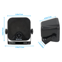 Herdio 4'' Haut-parleur étanche Bluetooth marin 100W robuste pour bateau, montage en surface, pour camping-car, mini-chargeuse, VTT, UTV, RZR, voiturette de golf