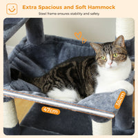 Grand arbre et tour pour chats d'intérieur, avec postes à gratter recouvertes de Sisal, hamac spacieux, perchoirs rembourrés et condos, jouets pour chats