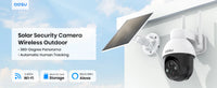 AOSU-Caméra de surveillance extérieure solaire PTZ 3MP, dispositif de sécurité sans fil, avec batterie intégrée, 2.4 mesurz, WIFI, détection PIR AI, audio bidirectionnel