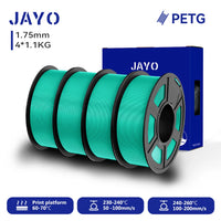Filament PETG JAYO pour imprimante 3D FDM, 2 bobines de 1,75 mm, enroulement soigné, 2,2 kg/lot