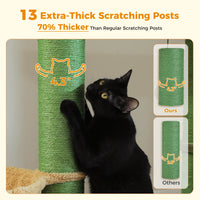 Gros arbre à chat pour chats de grande taille tour à chat robuste avec plusieurs niveaux maison à chat arbre d'escalade avec hamac 11 poteaux en Sisal grand perche