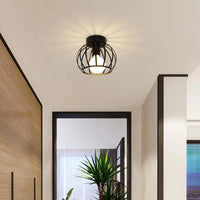Plafonnier industriel vintage en métal en forme de cage, lampe suspendue rétro, abat-jour pour couloir