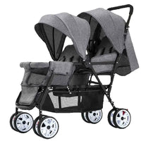 STOCK ue poussettes jumeaux Double enfants deux sièges poussettes chariot pliable vente en gros bébé poussette sièges avant et arrière