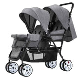 STOCK ue poussettes jumeaux Double enfants deux sièges poussettes chariot pliable vente en gros bébé poussette sièges avant et arrière