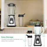 Mélangeur de smoothie BioloMix 1300 W avec pot en verre de 1,5 L, mélangeurs personnels combinés pour boissons aux fruits surgelés, sauces