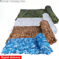 Filets de camouflage 1,5 m x 1 m et 4 m x 5 m, blanc, bleu, beige, style désert, pour dissimulation, auvent extérieur, ombrage de jardin ou tonnelle.