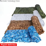 Filets de camouflage 1,5 m x 1 m et 4 m x 5 m, blanc, bleu, beige, style désert, pour dissimulation, auvent extérieur, ombrage de jardin ou tonnelle.