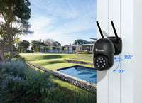 Ctronics-Caméra de permission Extérieure IP WiFi 360, Dispositif de Sécurité avec Vision Nocturne et Audio Bidirectionnel, Suivi existent des Personnes, ONVIF CCTV
