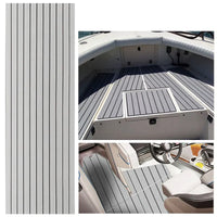 Plancher auto-adhésif en mousse de teck de 2.4M, revêtement de sol marin en mousse EVA, feuille de pont de bateau en Faux, accessoires marron noir