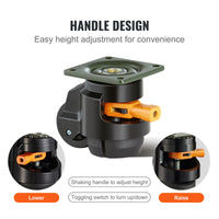 SucceBuy Lot de 4 roulettes pivotantes robustes avec poignée et pieds réglables en hauteur pour établi ou machine