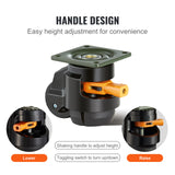 SucceBuy Lot de 4 roulettes pivotantes robustes avec poignée et pieds réglables en hauteur pour établi ou machine