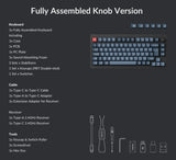 Keychron V1 Max ISO Layout Collection QMK clavier mécanique personnalisé sans fil 2.4 GHz et Bluetooth rétro-éclairé rvb remplaçable à chaud