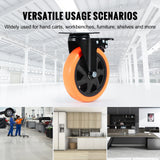 Ensemble de 4 roulettes pivotantes en PVC SucceBuy de 5 à 15 cm (2 à 6 po) avec système de verrouillage de sécurité A/B, non marquantes, pour chariot ou établi.