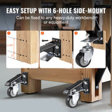 Ensemble de 4 roulettes d'établi SucceBuy 75 kg (165 lb) 6,35 cm (2,5 po) à montage latéral rétractable et pivotantes à 360° pour tables et équipements